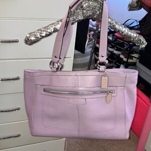 Coach Lavender Leather Tote Bag
